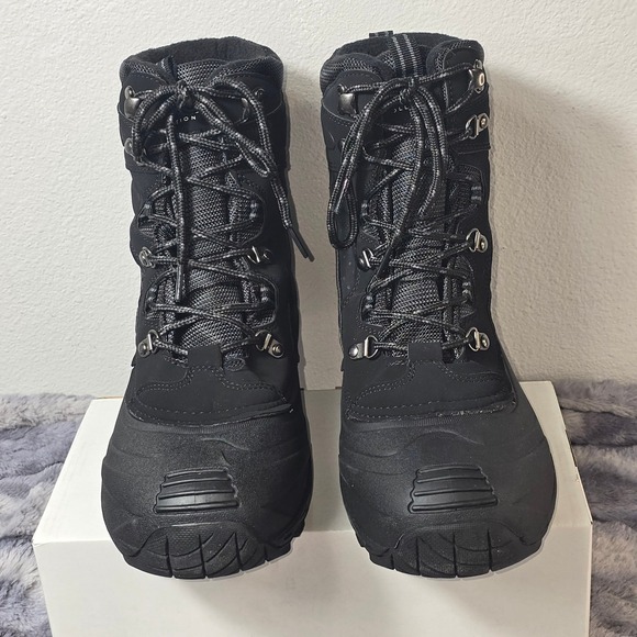 NWB London Fog Breckenridge Boots Black Insulated Waterproof sZ 10 - Picture 2 of 8